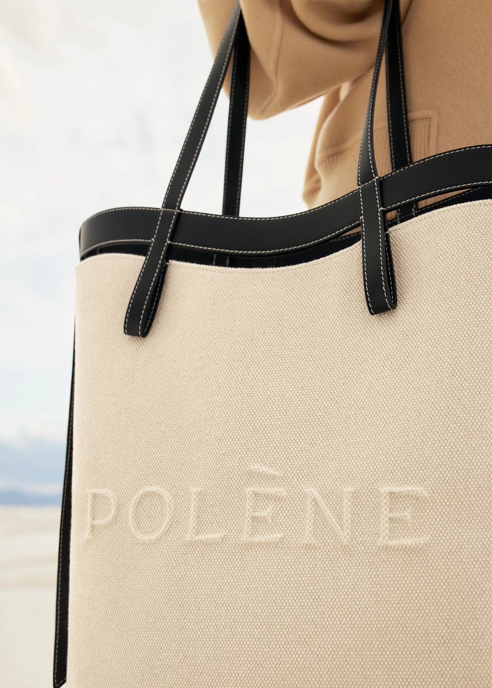 Polene Ilo Tote Bags ベージュ 黒 | JAPAN 6E42U